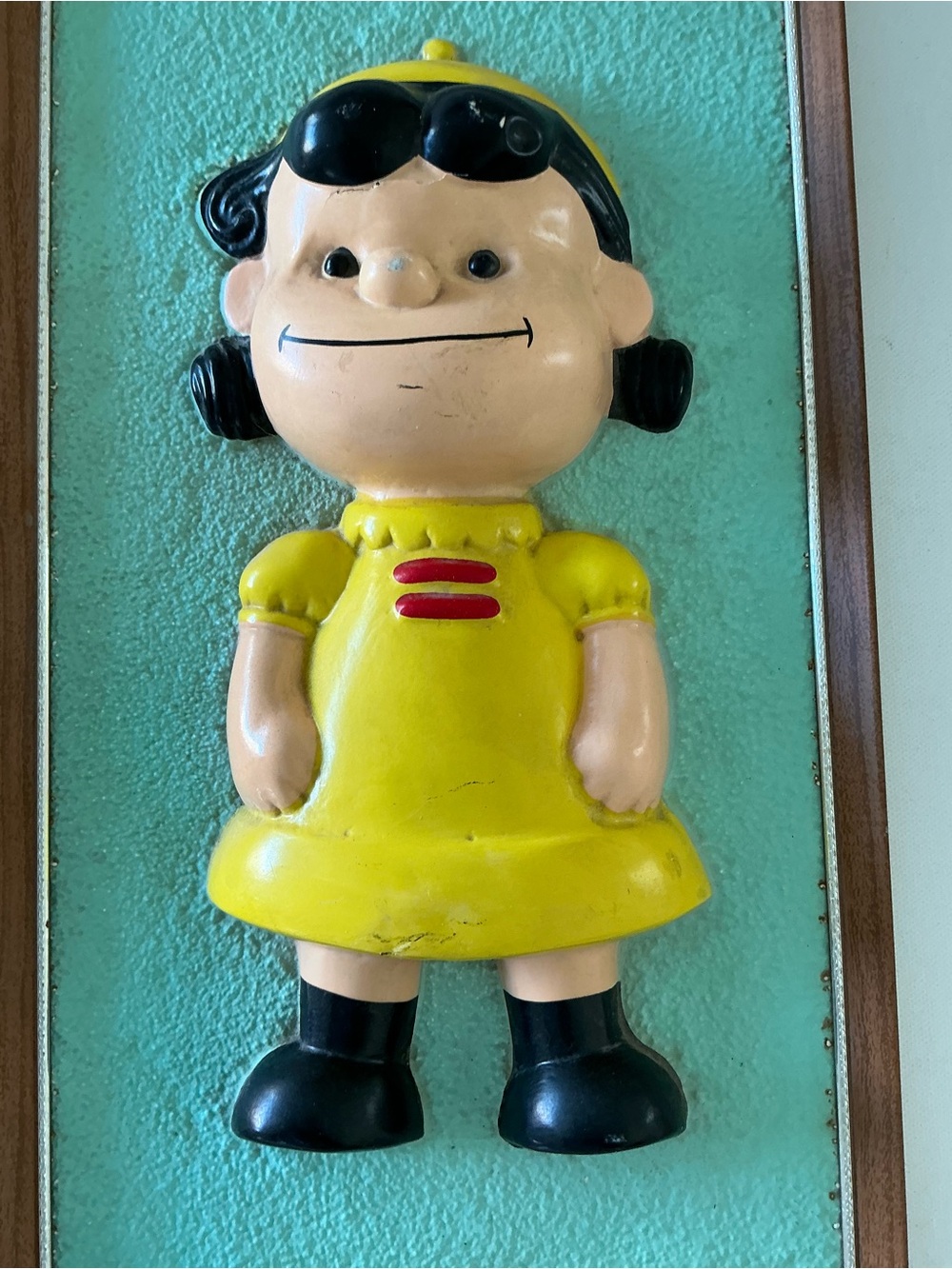 Vintage 1965 Peanuts Lucy & Linus 3D Wall Plaques Set Mid Century Decor - Picture 4 of 15